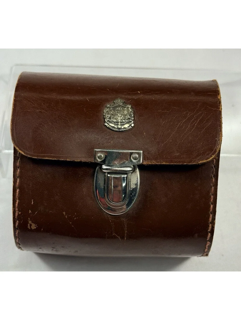 Vtg Swedish Royal Leather Case Latch Close Camera Binocular “Kungl Hovleverantor